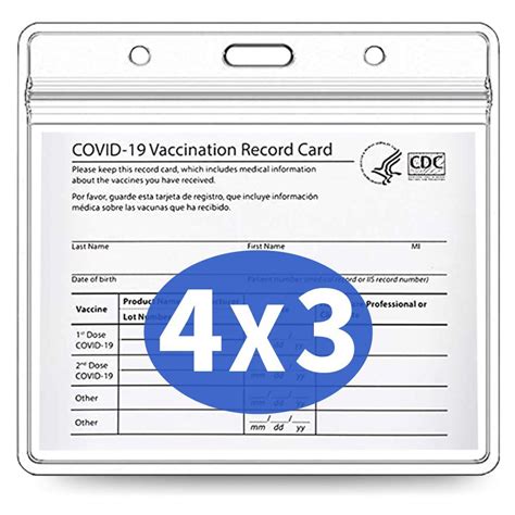 10 Pack Covid Vaccination Card Holder 4 X 3 Inches Plastic Waterproof