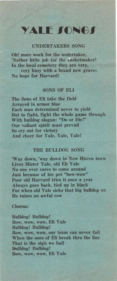 10 Yale Song Lyrics To Know