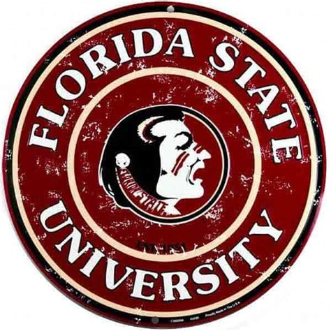 12 Florida State Round Sign Fsu Metal Sign Sports Wreath Shop