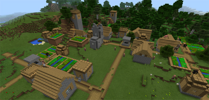 1235045255 Five Villages At Spawn Minecraft Pe Seeds