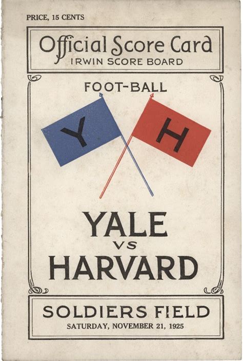 1925 Harvard Yale Football Program