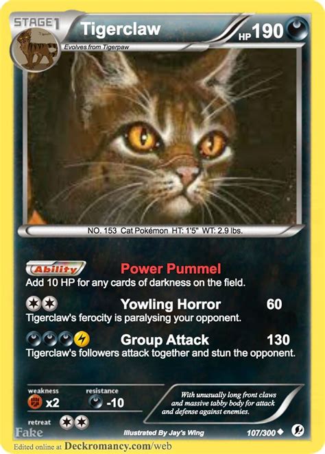 20 Best Images About Warrior Cats Pokemon Cards On Pinterest Warrior