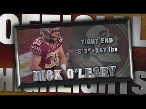 2014 Official Highlights Fsu Te Nick O Leary Youtube