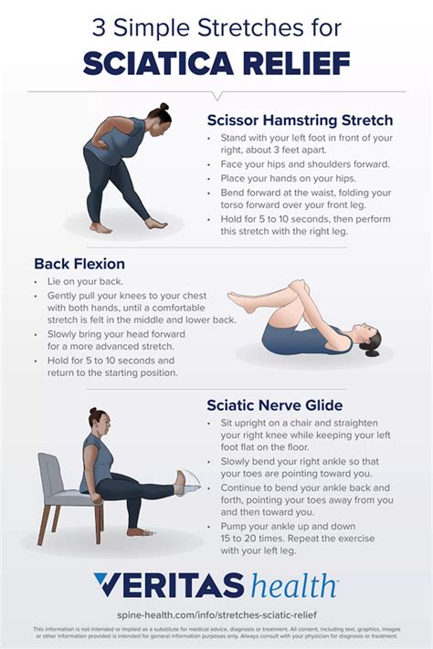 3 Easy Hamstring Stretches For Sciatica Pain Relief Infographic Spine