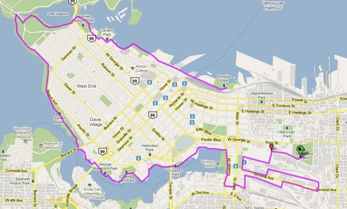 Vancouver Cycling Map - Black Atlantic