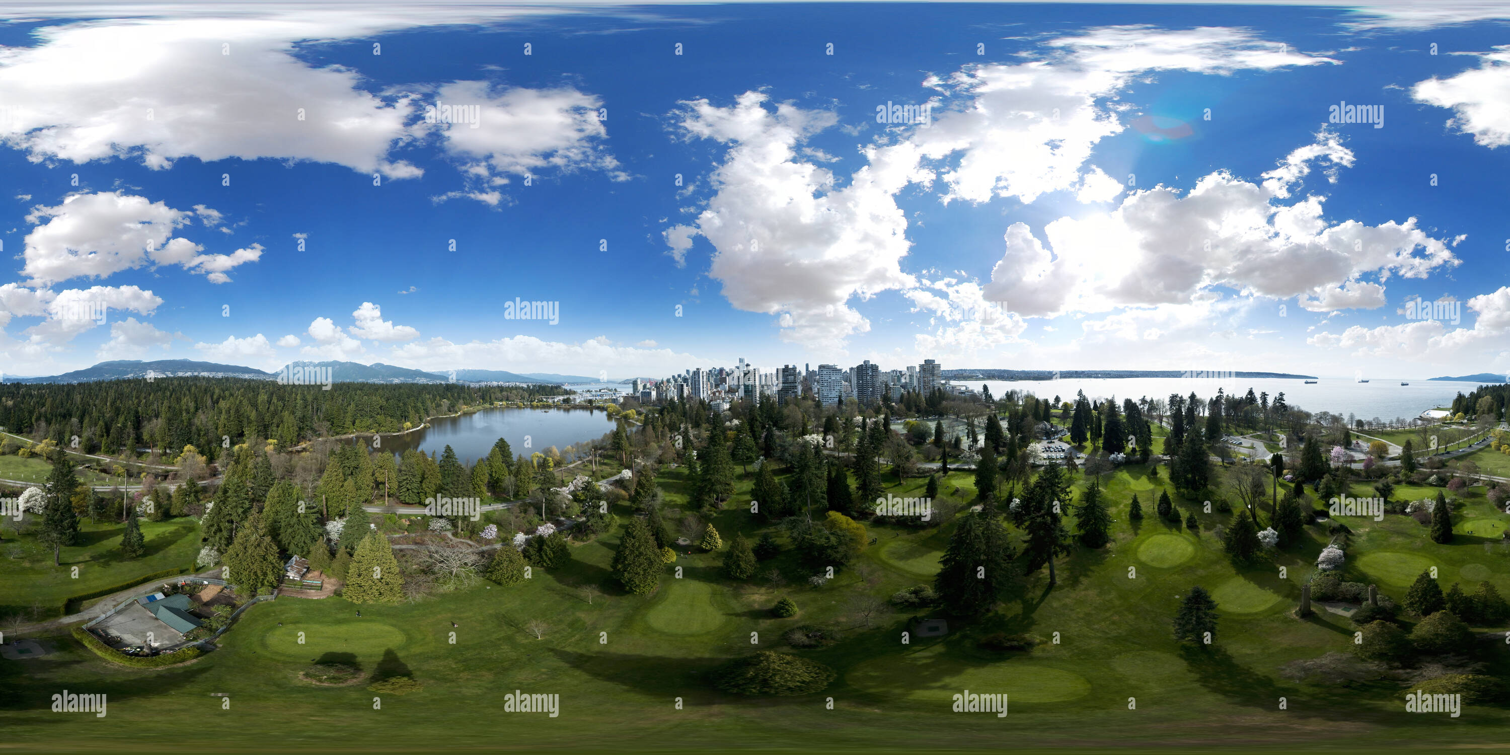 360 View Of Aerial Stanley Park Pitch Putt Alamy