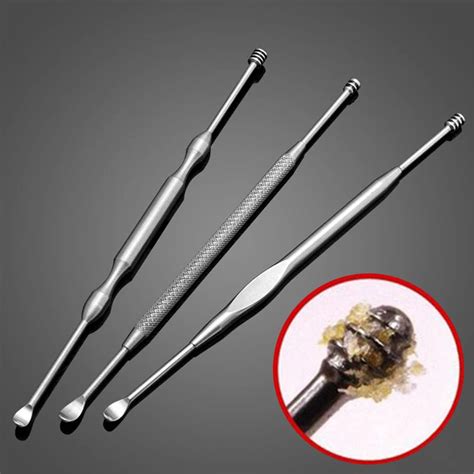 3Pcs Set Stainless Steel Ear Pick Double Ended Earpick Ear Wax Curette