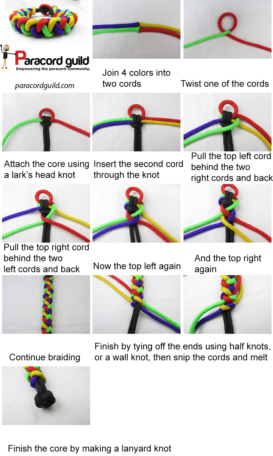 4 Strand Round Braid And Finishing Knot Paracord Braids 4 Strand