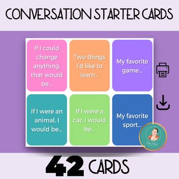 42 Question Cards Conversation Starters Rapport Building