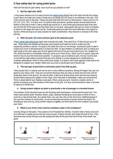 5 Tips Safety Tips For Using Pallet Jacks By Palletjacks Issuu