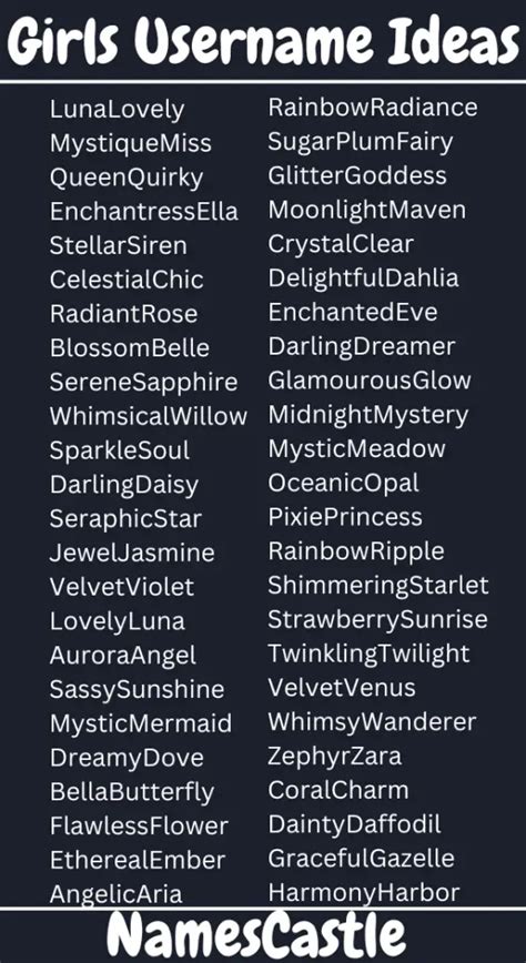 500 Username Ideas For Girls Unique Creative Cute Coo