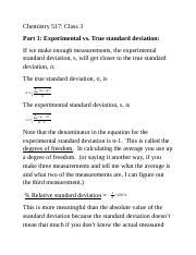 517Class3 Docx Chemistry 517 Class 3 Part 1 Experimental Vs True