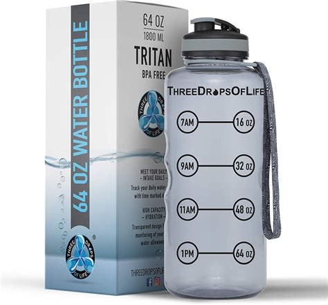 64 Oz Water Bottle: Drinks 2X More Water Daily