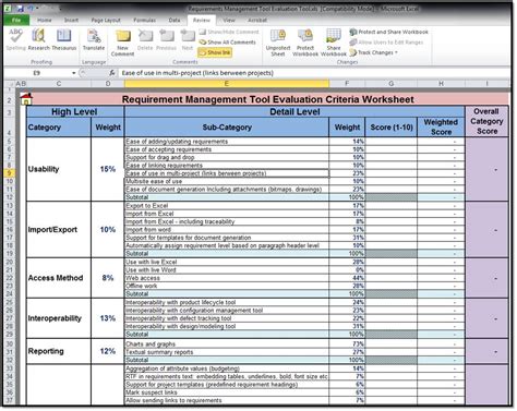 7 Project Requirements Template Excel Excel Templates