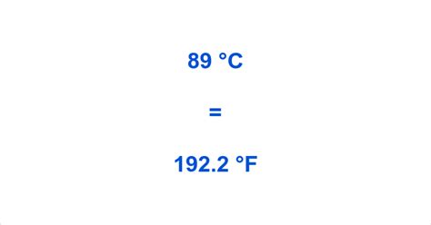 89 Celsius To Fahrenheit