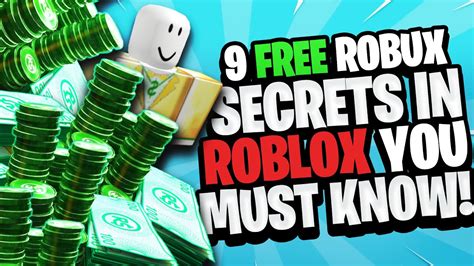 9 Free Robux Secrets In Roblox You Must Know Youtube