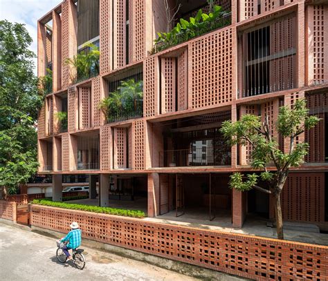 A Serene Brick Covered Office Building In Ho Chi Minh City Features A