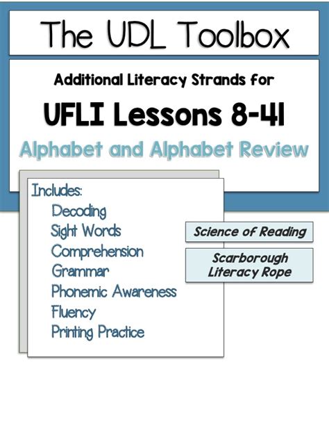 Additional Literacy Strands Aligning With Ufli 8 41 With Decodable