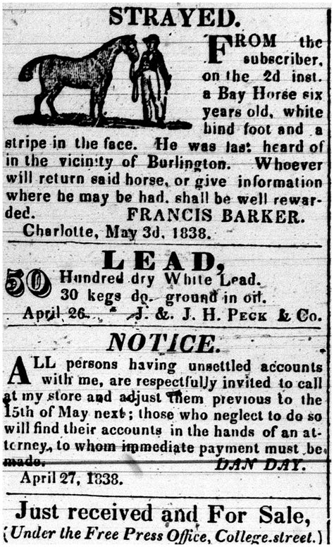 Ads From 1830S