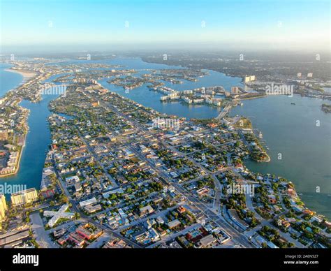 Aerial View Of St Petersburg During Sunrise Florida Usa Downtown