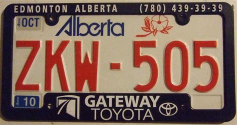 Alberta 2010 License Plate With Edmonton Gateway Toyot Flickr