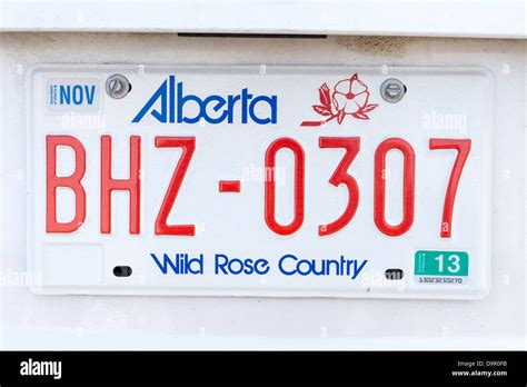 Alberta Car License Plate Stock Photo Alamy