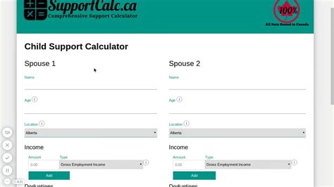 Alberta Child Support Calculator Canada Child Support Guidelines