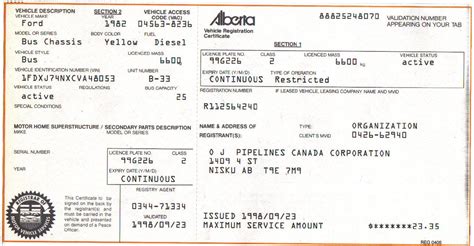 Alberta Fleet Prorate Registration For Alberta Plate 99 G226 A