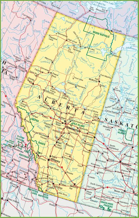 Alberta Map Detailed Map Of Alberta Canada