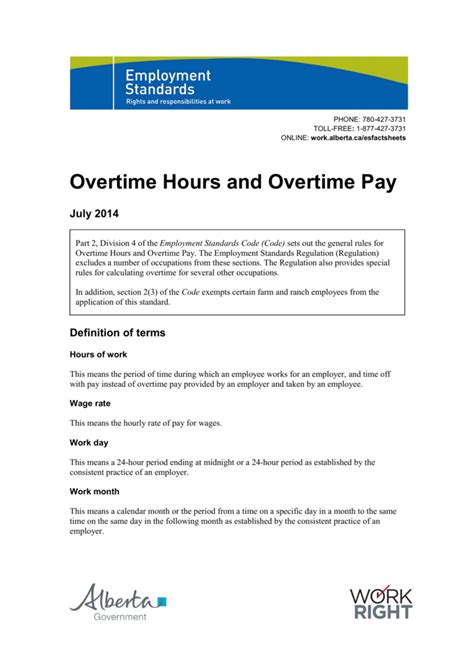 Alberta Overtime Pay Rules