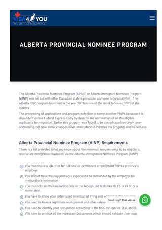 Alberta Pnp: Simplify Immigration Process