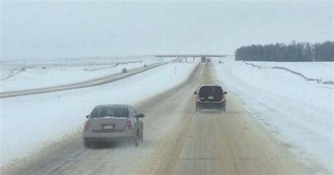 Alberta Snowstorm Causes Multiple Crashes Poor Road Conditions Photos