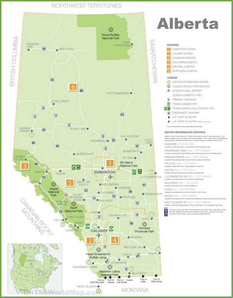 Alberta Tourist Map Ontheworldmap Com