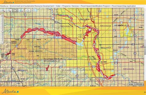 Alberta Zoomable Flood Hazard Map Canada Calgary Alberta Flood