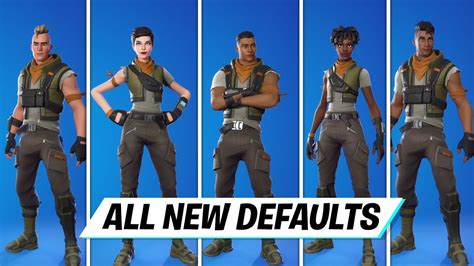 All Chapter 4 Default Skins New Fortnite Default Skins Youtube