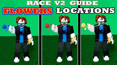 All Flowers Locations Race V2 Evolution Blox Fruits Beginner S