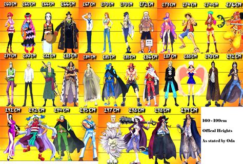 All One Piece Characters With Average Heights 160Cm 199Cm Official