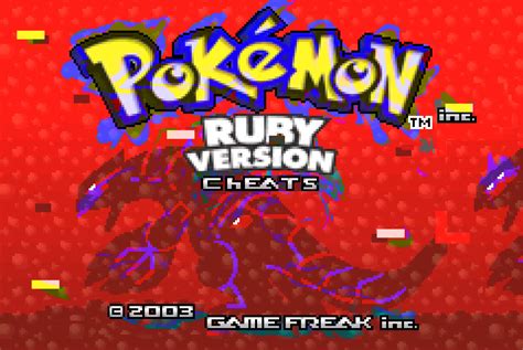 All Pok Mon Ruby Cheats Complete List