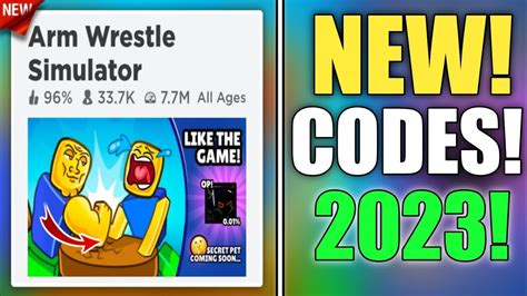 All Update New Codes For Arm Wrestle Simulator 2203 Roblox Arm