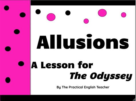 Allusion Lesson For The Odyssey Lesson Allusion Create A Comic