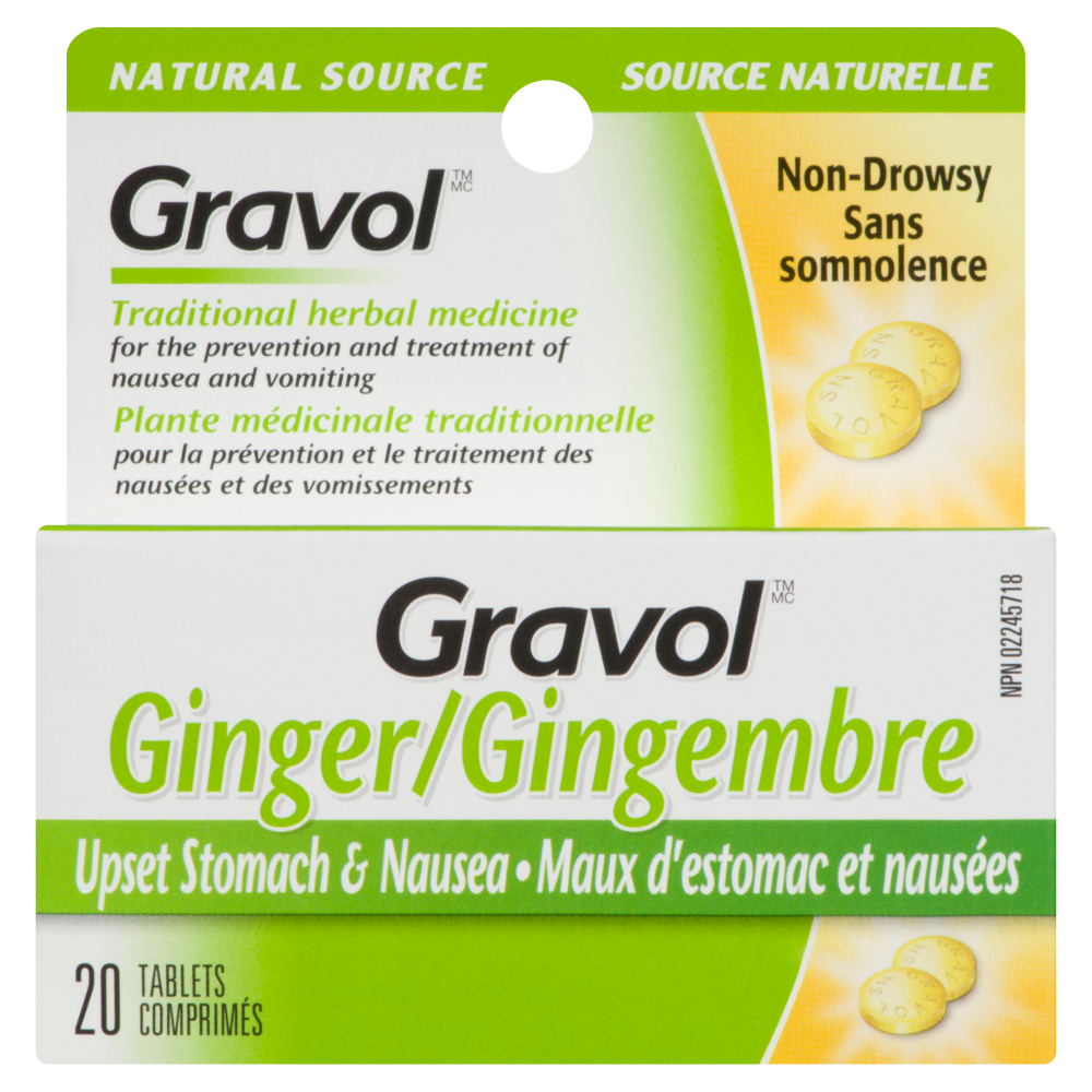 Amazon Com Gravol Ginger Tablets For Upset Stomach And Nausea 20Ct