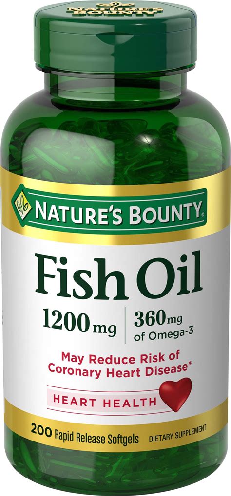 Amazon Com Nature S Bounty Fish Oil 1200 Mg Omega 3 200 Rapid Release