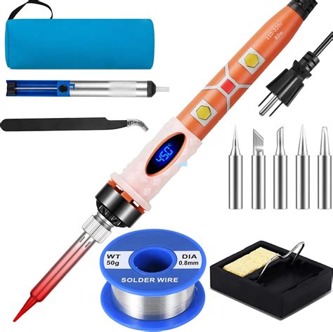 Amazon Com Soldering Iron Kit 90W 110V Lcd Digital Soldering Gun 12