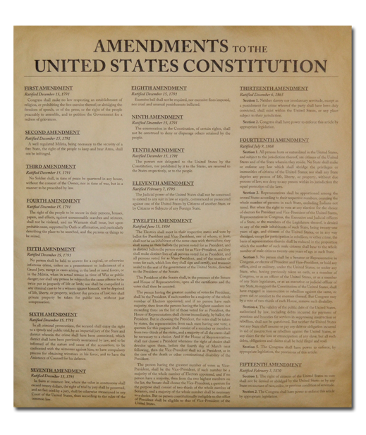 Amendments To The United States Constitution Print National