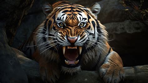 An Angry Tiger S Mouth Is Open Background Scary Tiger Picture Animal