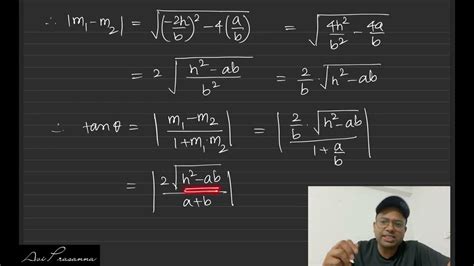 Angle Between Pair Of Straight Lines Posl Jee Class 11 Class 12