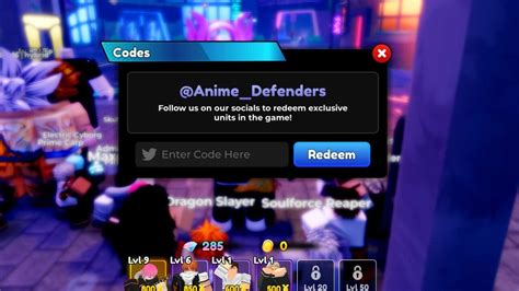 Anime Defenders Codes For Upd 8 November 2024 Vgc