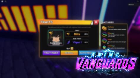 Anime Vanguards Trait Rerolling Sneak Youtube