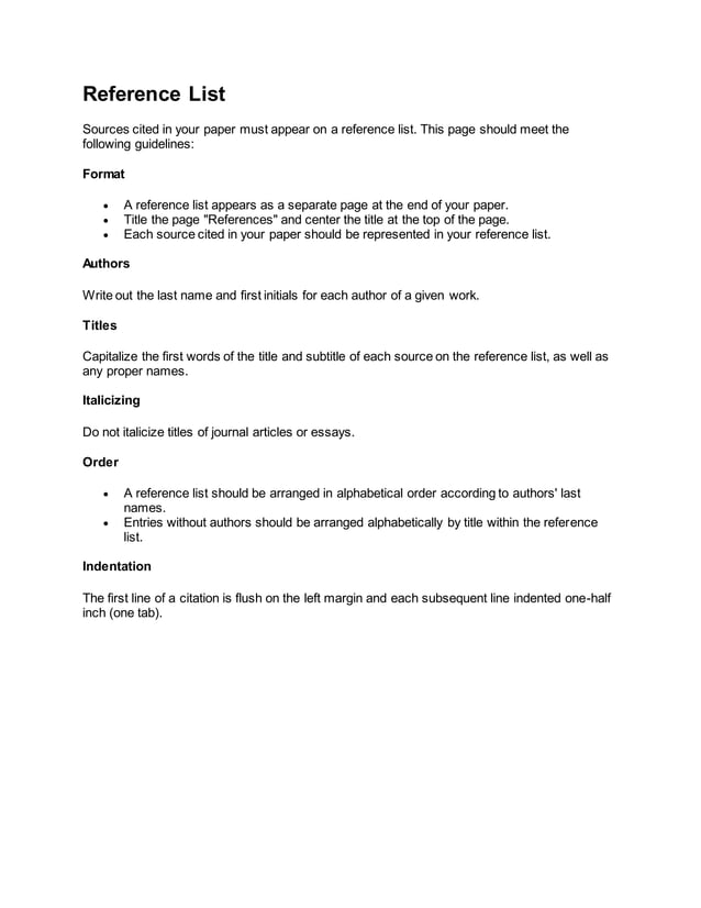 Apa Style Citation Format Easy Guide Samples