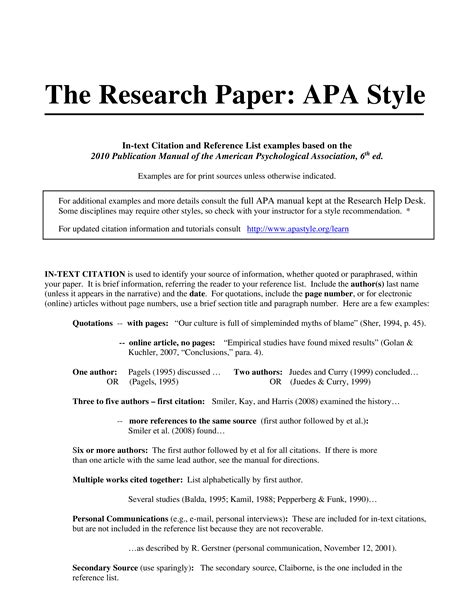 Apa Style Research Paper